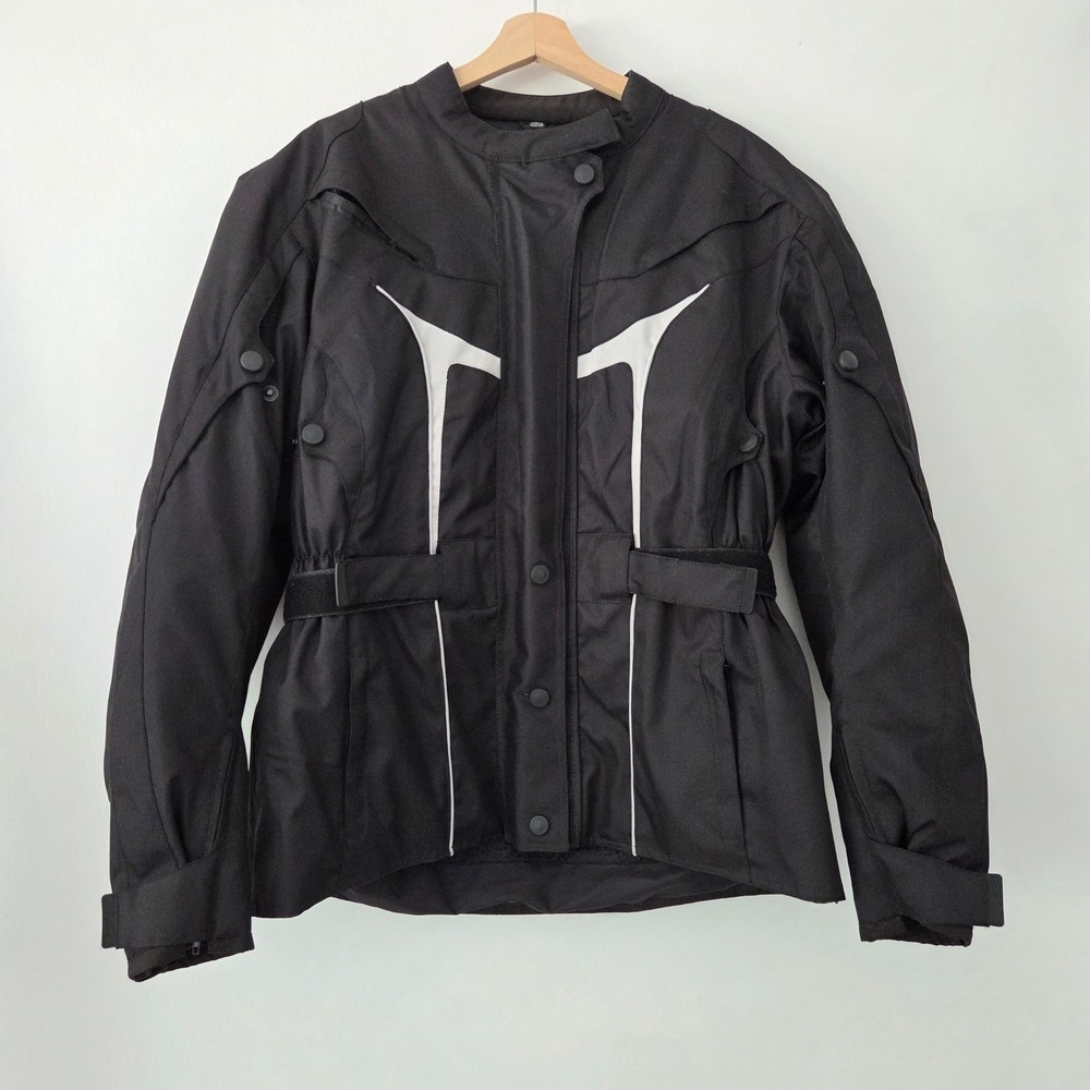 First Classics Motorcycle Riding Jacket Black Reflective Padded Womens 4X
